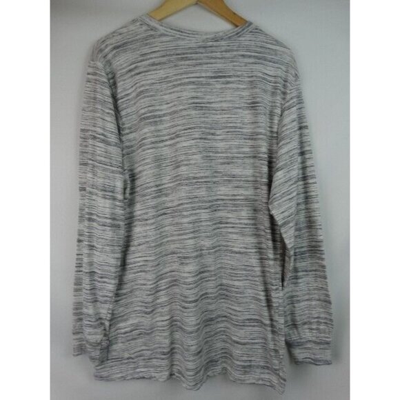OT Revolution Men's Shirt Size XL Gray Striped Henley Long Sleeve Top - Picture 6 of 7